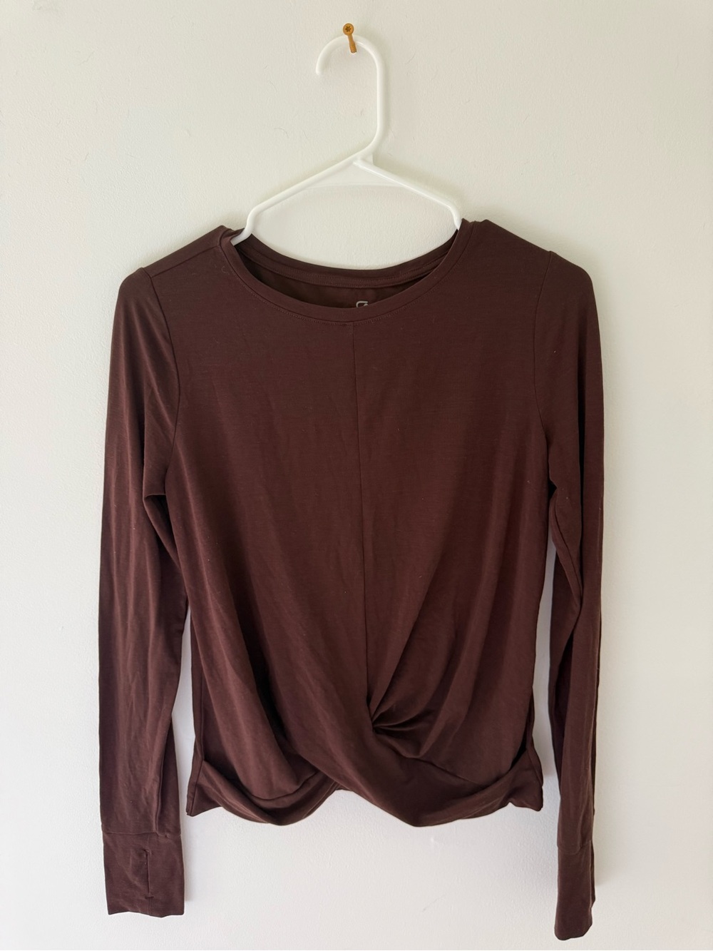 GAP Women’s Twist Front Long Sleeve Top - Brown